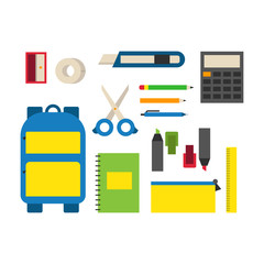 School supplies vector illustration.