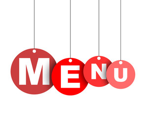 Red easy vector illustration isolated circle tag banner menu. This element is well adapted for web design.
