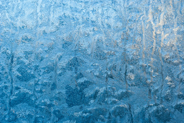 Beautiful winter frost and the curls of ice on glass. This is frosty pattern    window.  Patterns  A  ,Close Up.   at