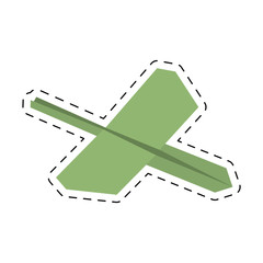 green paper plane business symbol start cut line vector illustration eps 10