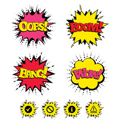 Information icons. Stop prohibition symbol.