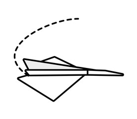 paper plane free time leisure outline vector illustration eps 10