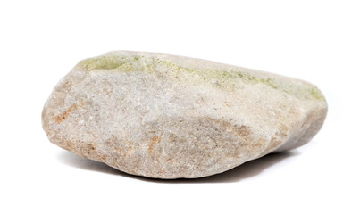 Single natural stone on white background