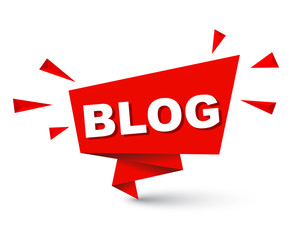 Red easy vector illustration isolated paper bubble banner blog. This element is well adapted for web design.