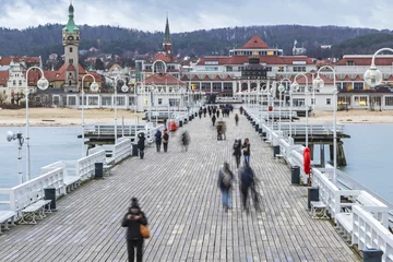 Foto auf Acrylglas Stadt am Wasser Sopot Pier (Molo) in der Stadt Sopot, Polen
