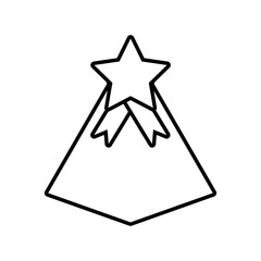 gift box pyramid star ribbon decorative outline vector illustration eps 10