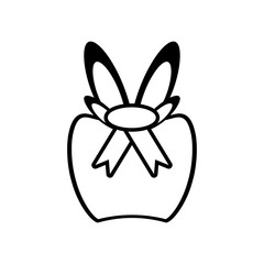 gift box packaging ribbon bow outline vector illustration eps 10