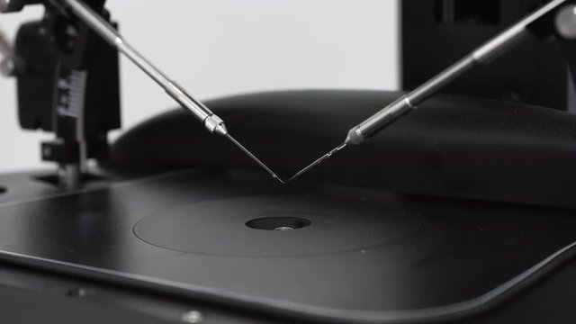 Set up needles before in vitro fertilization icsi processing, science laboratory equipment.