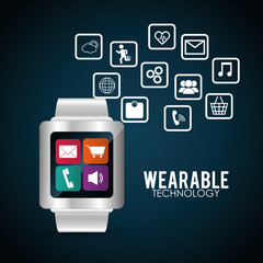 smart watch wearable technology multimedia vector illustration eps 10