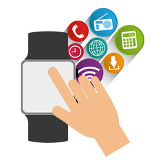 smart watch wearable technology communication vector illustration eps 10