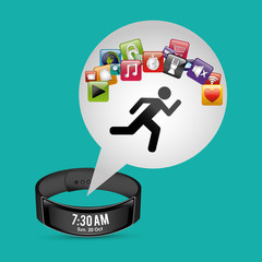 smart wristband tracker fitness green background vector illustration eps 10