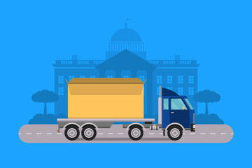 Delivery transport cargo logistic vector illustration.