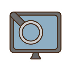 cartoon monitor search computer device vector illustration eps 10
