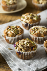 Healthy Organic Seed and Blueberry Muffins