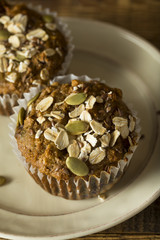 Healthy Organic Seed and Blueberry Muffins