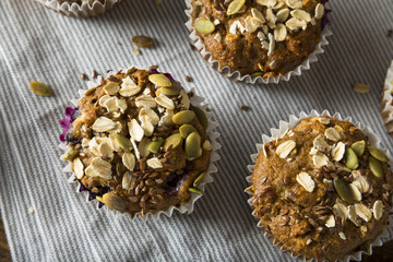 Healthy Organic Seed and Blueberry Muffins
