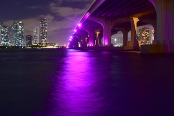 Miami, Florida - USA - January 08, 2016: Miami Skyline from Mac