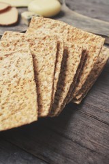 Whole grain cracker with cheese