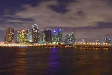 Obraz premium Miami, Florida - USA - January 08, 2016: Miami City Skyline at N