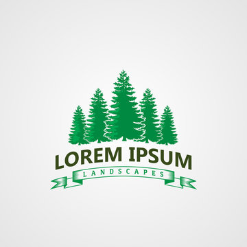 Landscape pines tree Logo