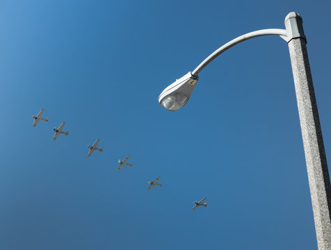 World War 2 Fighter Planes Fly For The Anniversary Of The End Of World War 2