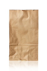 Brown paper bag isolated on white
