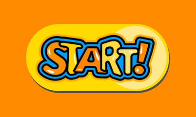 Obraz premium Cartoon start button