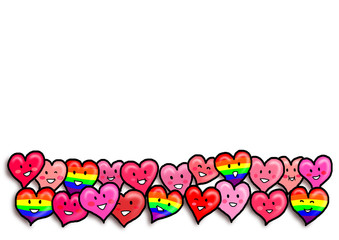 Gay Rainbow Hearts Love Vanlentine Design