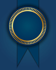 Western Style Card Template, Blue And Golden 