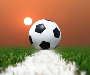 Soccer football field stadium grass line ball background texture