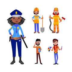 People different professions vector illustration.