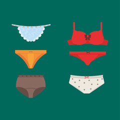 Underwear clothes vector set.