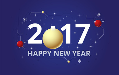 Happy new year 2017 background. 2017 banner vector illustration