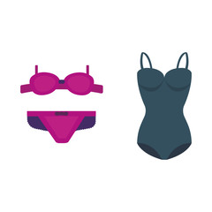 Underwear clothes vector set.