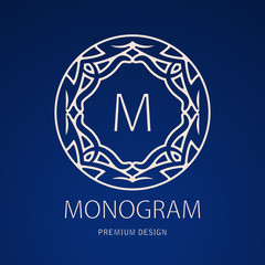 monogram round vector design element