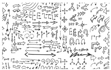 hand-drawn doodle seamless pattern with arrows