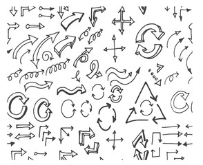 hand-drawn doodle seamless pattern with arrows