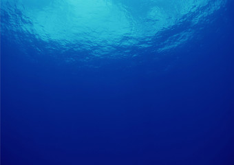 Background of bright blue underwater.
