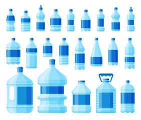 Water bottle set vector.