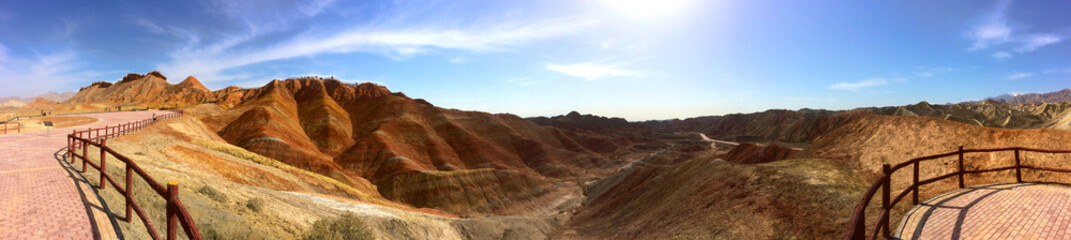 Danxia landforms panorama.,Zhangye,Gansu