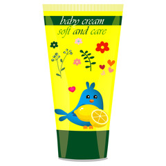 Baby cream tube with kids design