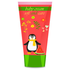 Baby cream tube with kids design