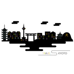 Obraz premium 京都の町並みのイラスト