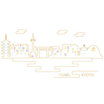 京都の町並みのイラスト Stock Vector Adobe Stock