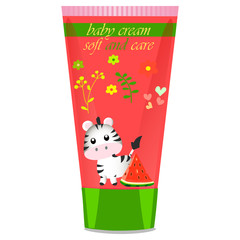 Baby cream tube with kids design