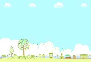 街並み　海背景