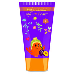 Baby cream tube with kids design