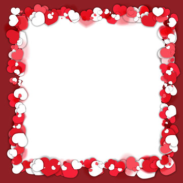 Red and White Hearts Border