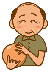 ボウリング　おじいちゃんのイメージイラスト