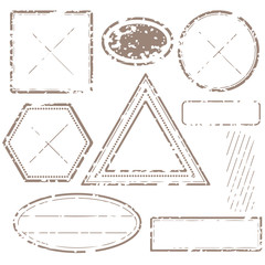 Blank postal stamps set.illustration vector